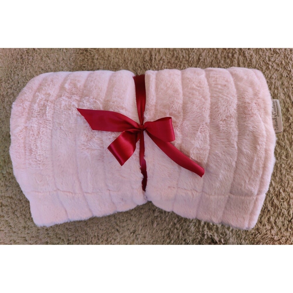 Minky Couture Urban Petal Pink Blanket Monster Size 60x72 - Cleaned